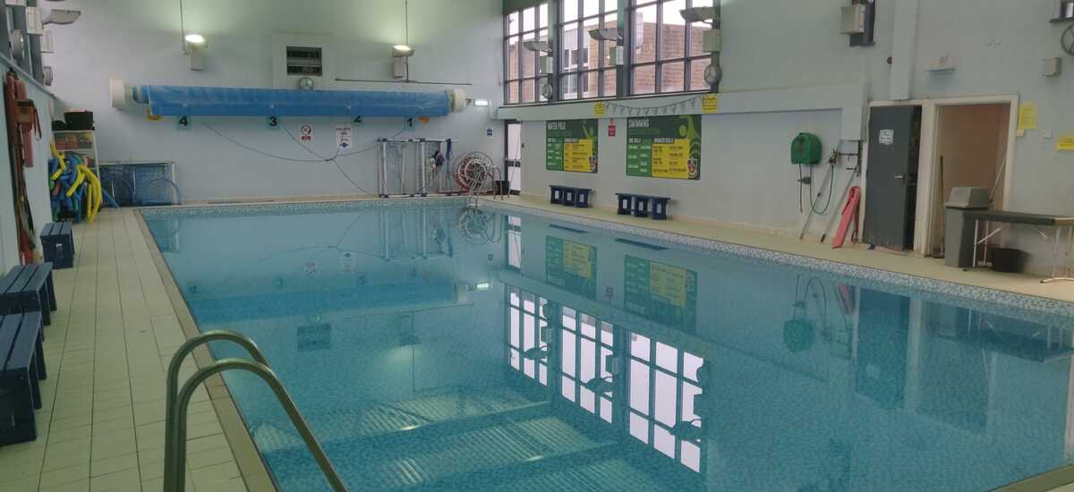 Indoor swimming pool at Canon Slade School in Bolton